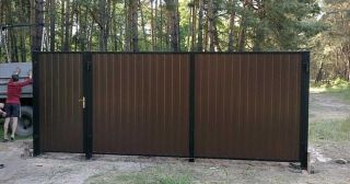 Купить распашные ворота из профнастила Елизово, цена от 2735 руб.